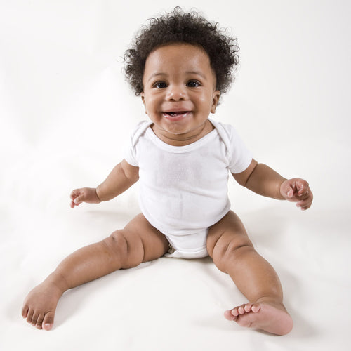 2 Pack Classic White Cotton Baby Bodysuit — Short Sleeve