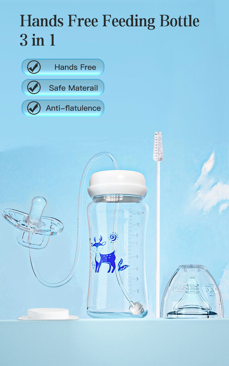 Amazon's Popular Creative Baby Bottle Hands-Free Feeding Device Wide-Mouth Pp Baby Bottle 300ml