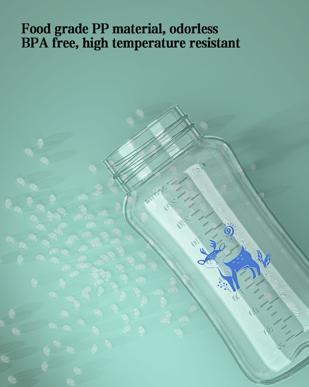 Amazon's Popular Creative Baby Bottle Hands-Free Feeding Device Wide-Mouth Pp Baby Bottle 300ml