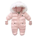 Winter Baby Clothes With Hooded Fur Newborn Warm Fleece Bunting Infant Snowsuit Toddler Girl Boy Snow Wear Outwear Coats