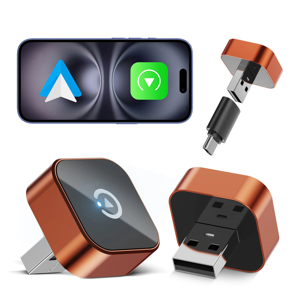 2026 Latest Wireless CarPlay Apapter （Type C） CarPlay & Android Auto,Type-C Port,Converts Wired to Wireless,Plug & Play,Auto-C