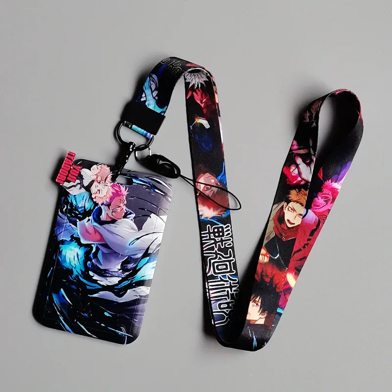 Japanese Anime Card Cases card Lanyard Key Lanyard Badge ID Cards Holders Neck Straps Keychains Itadori Yuji Gojo Satoru
