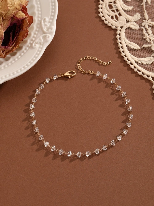QIAMNI Summer Bohemia Crystal Cubic Zirconia Anklet For Women Girls
