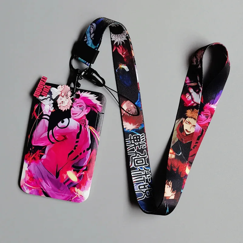 Japanese Anime Card Cases card Lanyard Key Lanyard Badge ID Cards Holders Neck Straps Keychains Itadori Yuji Gojo Satoru