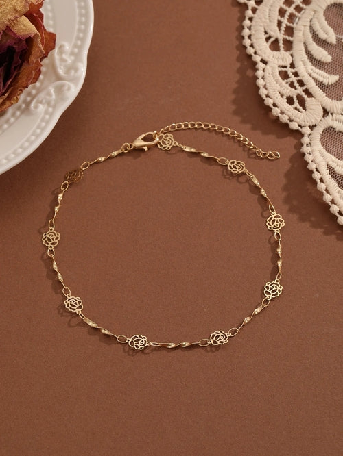 QIAMNI Summer Bohemia Crystal Cubic Zirconia Anklet For Women Girls