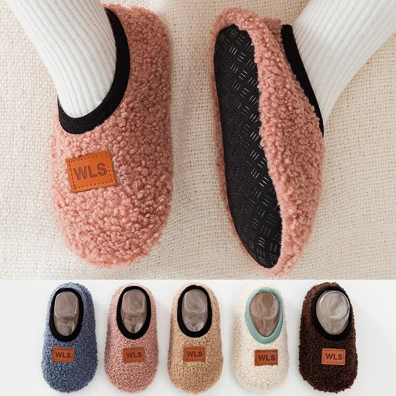 Winter Warm Baby Slippers Toddler Plush Floor Sock Shoes Boys Girl Children Soft Anti-slip Walking Shoes Indoor Home Kids Shoes