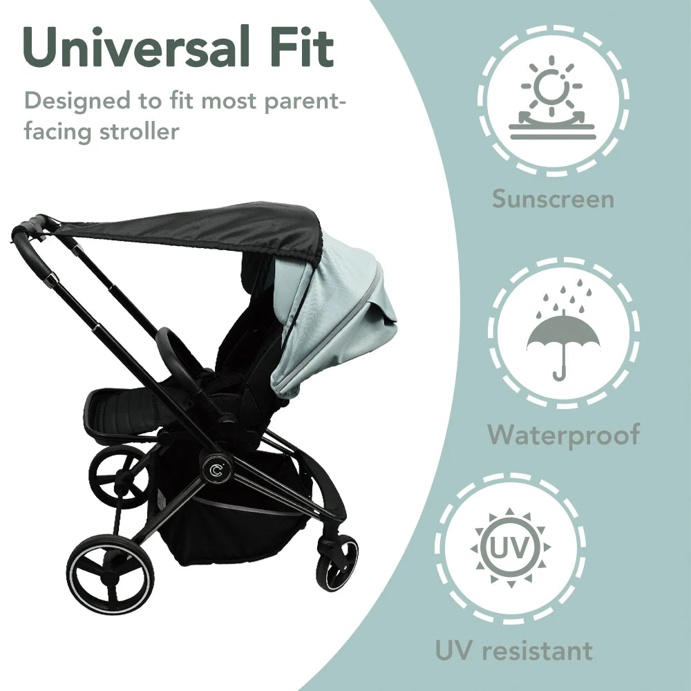 Baby Stroller Sun Shade, Universal Fit Baby Strollers Shade for Sun Protection with Viewing Window Water Resistant Sunshade