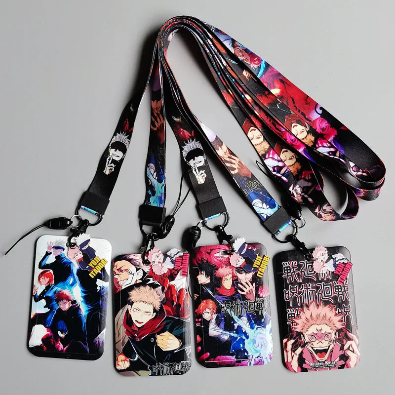 Japanese Anime Card Cases card Lanyard Key Lanyard Badge ID Cards Holders Neck Straps Keychains Itadori Yuji Gojo Satoru